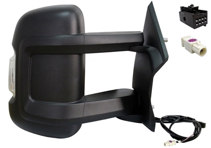 Retrovisor eléctrico derecho, ángulo muerto, convexo, térmico, con intermitente, antena (8 pines) (largo) FIAT-DUCATO pour CITROEN JUMPER  pour CITROEN JUMPER