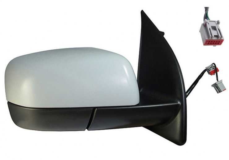 Retrovisor eléctrico derecho, convexo, térmico, imprimado, abatible (6 pines) LAND ROVER-FREELANDER  pour LAND ROVER FREELANDER   pour LAND ROVER FREELANDER