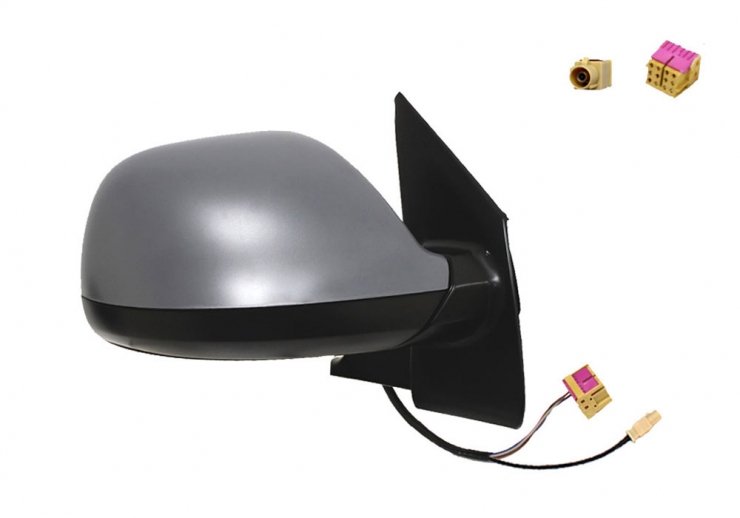 Retrovisor eléctrico derecho, convexo, imprimado, térmico, con antena (5 pines) VOLKSWAGEN-TRANSPORTER T5 pour VOLKSWAGEN MULTIVAN  pour VOLKSWAGEN MULTIVAN