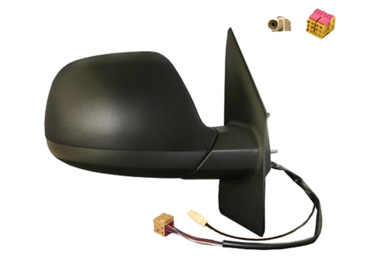 Retrovisor eléctrico derecho, convexo, térmico, abatible eléctrico, con antena (9 pines) VOLKSWAGEN-TRANSPORTER T5 pour VOLKSWAGEN MULTIVAN  pour VOLKSWAGEN MULTIVAN