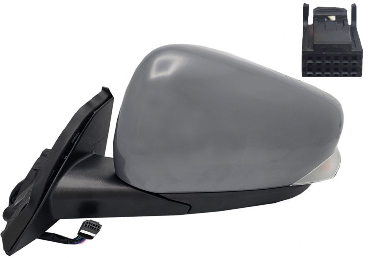 Retrovisor eléctrico izquierdo, asférico, térmico, imprimado, con intermitente (7 pines)  pour MERCEDES CITAN  pour MERCEDES CITAN