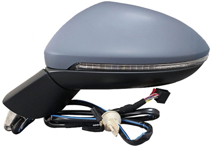 Retrovisor eléctrico izquierdo, asférico, térmico, imprimado, base imprimada, con intermitente (8 pines) VOLKSWAGEN-GOLF pour VOLKSWAGEN GOLF  pour VOLKSWAGEN GOLF