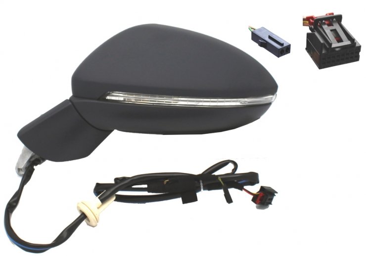 Retrovisor eléctrico izquierdo, asférico, térmico, imprimado, con intermitente, side (9 pines) VOLKSWAGEN-GOLF pour VOLKSWAGEN GOLF  pour VOLKSWAGEN GOLF