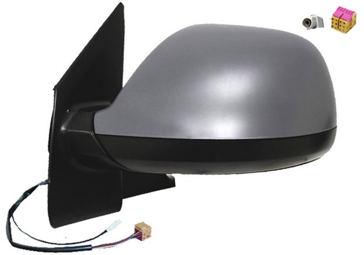 Retrovisor eléctrico izquierdo, asférico, imprimado, térmico, con antena (5 pines) VOLKSWAGEN-TRANSPORTER T5 pour VOLKSWAGEN MULTIVAN  pour VOLKSWAGEN MULTIVAN