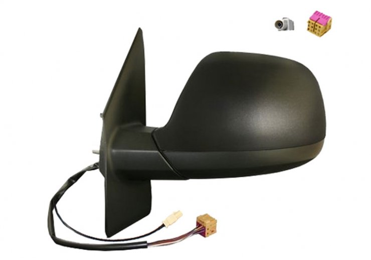 Retrovisor eléctrico izquierdo, asférico, térmico, abatible eléctrico, con antena (9 pines) VOLKSWAGEN-TRANSPORTER T5 pour VOLKSWAGEN MULTIVAN  pour VOLKSWAGEN MULTIVAN
