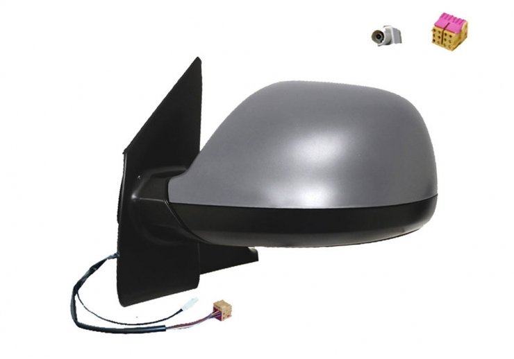 Retrovisor eléctrico izquierdo, asférico, térmico, imprimado, abatible eléctrico, con antena (9 pines) VOLKSWAGEN-TRANSPORTER T5 pour VOLKSWAGEN MULTIVAN  pour VOLKSWAGEN MULTIVAN