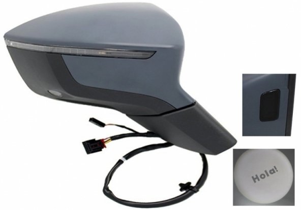 Acceder a la pieza Retrovisor eléctrico derecho, convexo, térmico, imprimado, abatible, con intermitente, cortesía, memoria, side (15 pines)