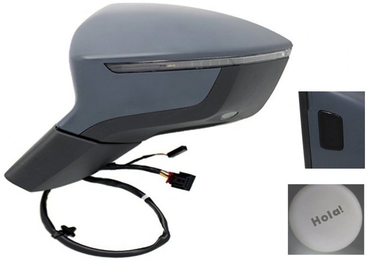 Acceder a la pieza Retrovisor eléctrico izquierdo, convexo, térmico, imprimado, abatible, con intermitente, cortesía, side (11 pines)