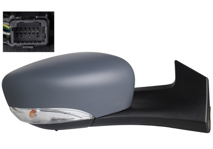 Retrovisor eléctrico derecho, convexo, térmico, imprimado, con intermitente, sonda (9 pines) RENAULT-ZOE pour RENAULT ZOE  pour RENAULT ZOE