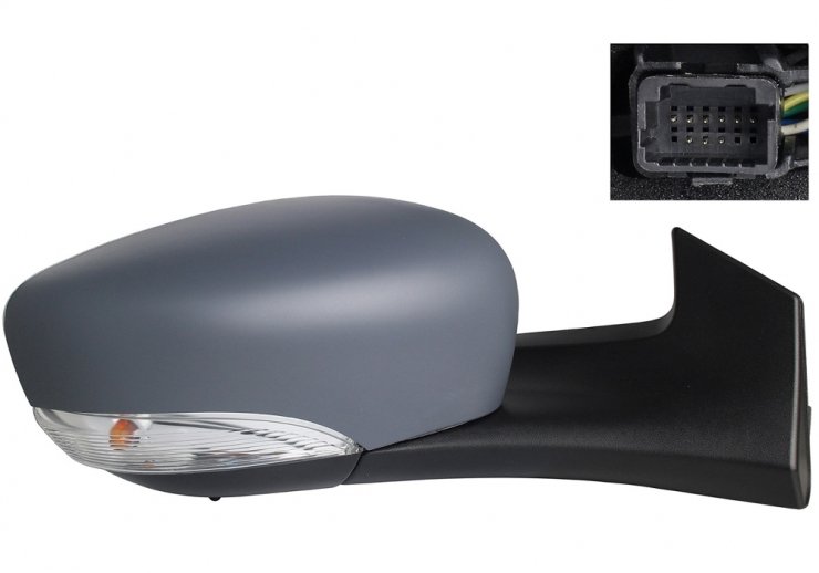 Retrovisor eléctrico derecho, convexo, térmico, imprimado, con intermitente, sonda, LED (9 pines) RENAULT-ZOE pour RENAULT ZOE  pour RENAULT ZOE