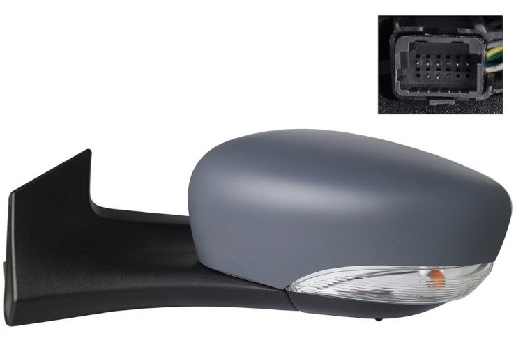Retrovisor eléctrico izquierdo, asférico, térmico, imprimado, abatible, con intermitente (9 pines) RENAULT-ZOE pour RENAULT ZOE  pour RENAULT ZOE