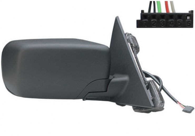 Retrovisor derecho eléctrico, convexo, cristal azul, térmico, imprimado (5 pines) BMW-3 E46 pour BMW SERIE 3  pour BMW SERIE 3