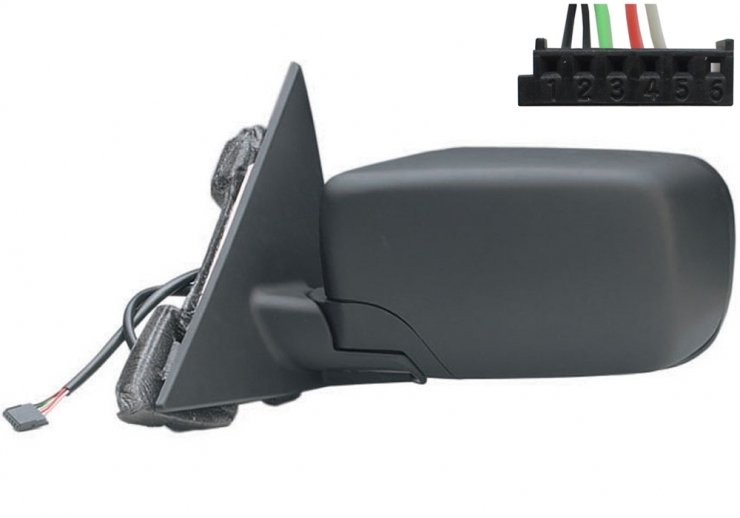 Retrovisor izquierdo eléctrico, plano, cristal azul, térmico, imprimado (5 pines) BMW-3 E46 pour BMW SERIE 3  pour BMW SERIE 3