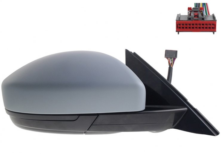 Acceder a la pieza Retrovisor eléctrico derecho, convexo, térmico, imprimado, con intermitente, cortesía, LED (7 pines)