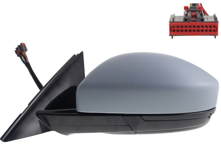 Acceder a la pieza Retrovisor eléctrico izquierdo, convexo, térmico, imprimado, abatible, con intermitente, sonda, cortesía, memoria, LED (16 pines)