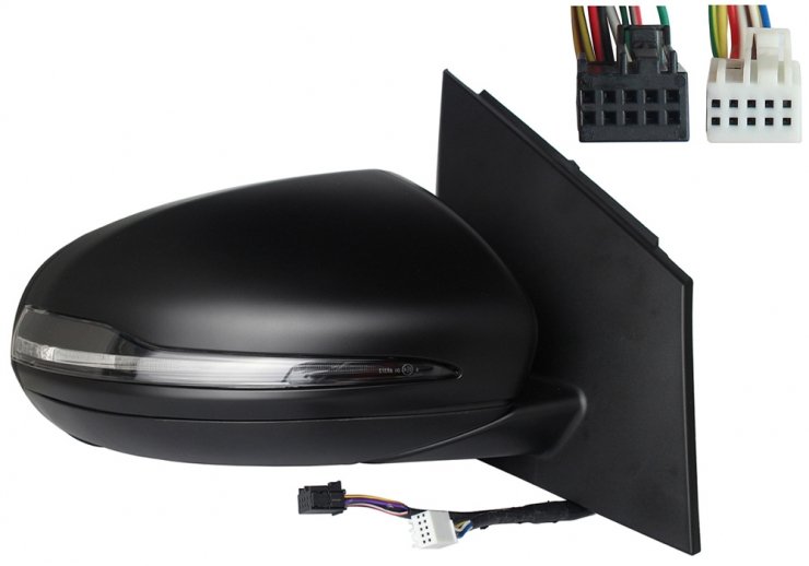 Acceder a la pieza Retrovisor eléctrico derecho, asférico, térmico, imprimado, con intermitente, memoria, LED (4 pines, 7 pines)