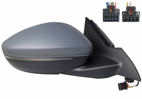Acceder a la pieza Retrovisor eléctrico derecho, convexo, térmico, imprimado, abatible, con intermitente, sonda, cortesía, side (4 pines - 10 pines)