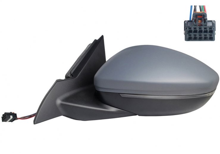 Retrovisor eléctrico izquierdo, convexo, térmico, imprimado, con intermitente (6 pines)  pour OPEL MOKKA  pour OPEL MOKKA