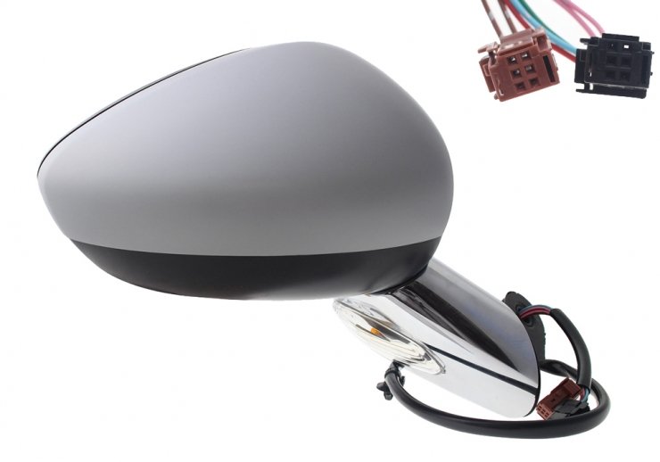 Acceder a la pieza Retrovisor eléctrico derecho, convexo, térmico, imprimado, abatible, con intermitente, sonda, base cromada (11 pines)