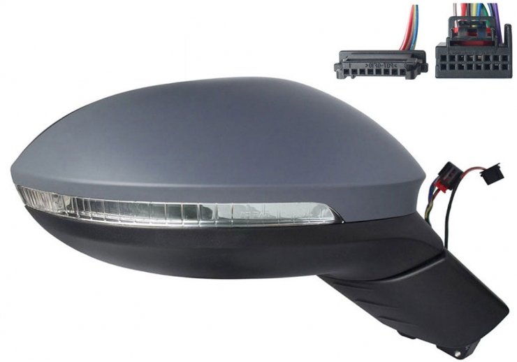 Acceder a la pieza Retrovisor eléctrico derecho, convexo, térmico, imprimado, abatible, con intermitente, cortesía, memoria, LED (9 pines)