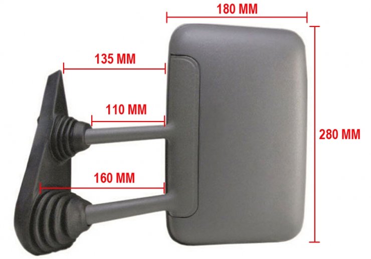 Acceder a la pieza Retrovisor manual izquierdo, convexo (Largo)