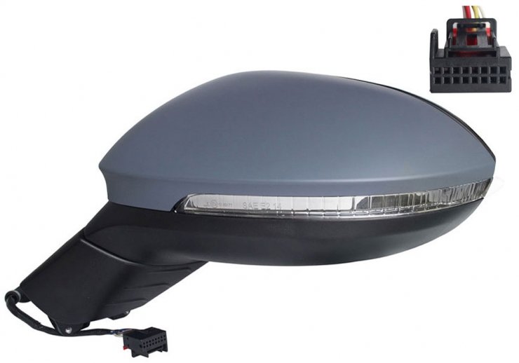 Retrovisor eléctrico izquierdo, asférico, térmico, imprimado, con intermitente, LED (6 pines)  pour VOLKSWAGEN ID  pour VOLKSWAGEN ID