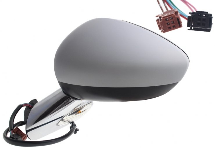 Retrovisor eléctrico izquierdo, convexo, térmico, imprimado, abatible, con intermitente, base cromada (9 pines) CITROEN-DS3  pour CITROEN DS3   pour CITROEN DS3