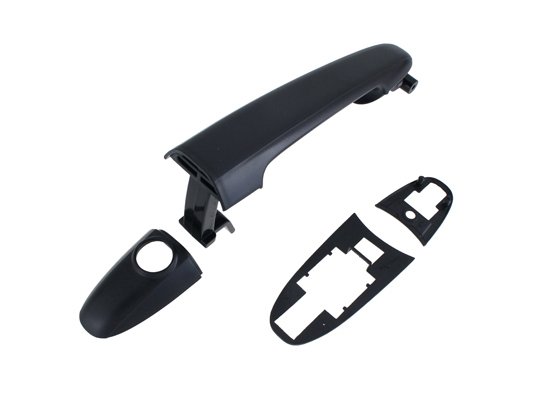 Acceder a la pieza Manilla portón negra, con ojo cerradura