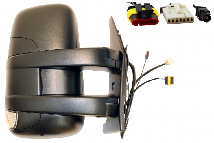 Acceder a la pieza Retrovisor eléctrico derecho, convexo, térmico, con intermitente, con antena (Corto) (9 pines)