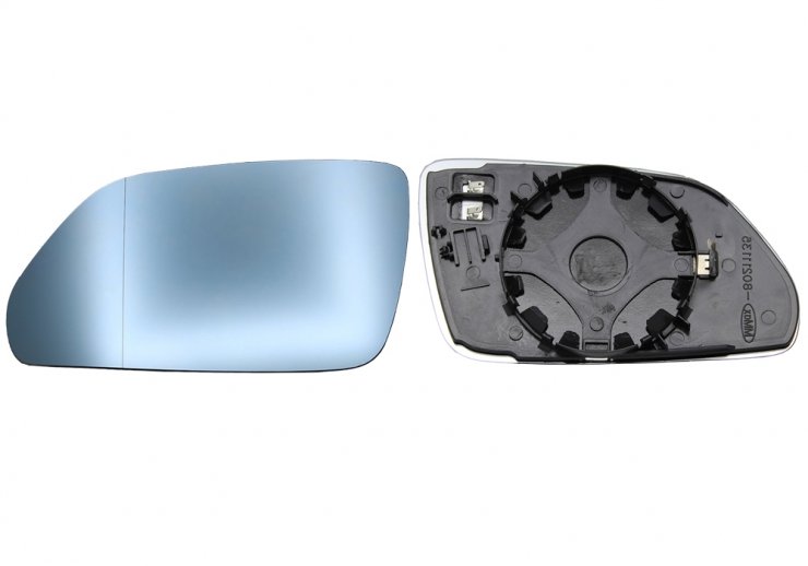 Acceder a la pieza Cristal + soporte retrovisor izquierdo, asférico, azul, térmico (2 pines)