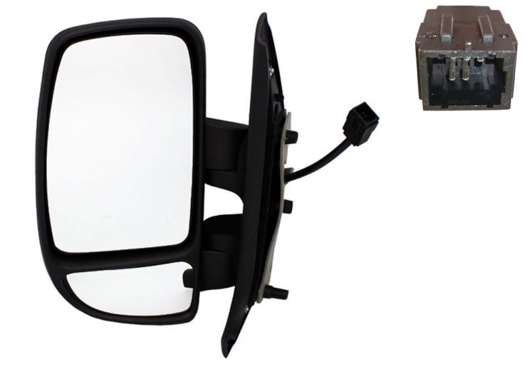 Acceder a la pieza Retrovisor eléctrico derecho, convexo, ángulo muerto, térmico, conector rectangular (Brazo corto) (5 pines)