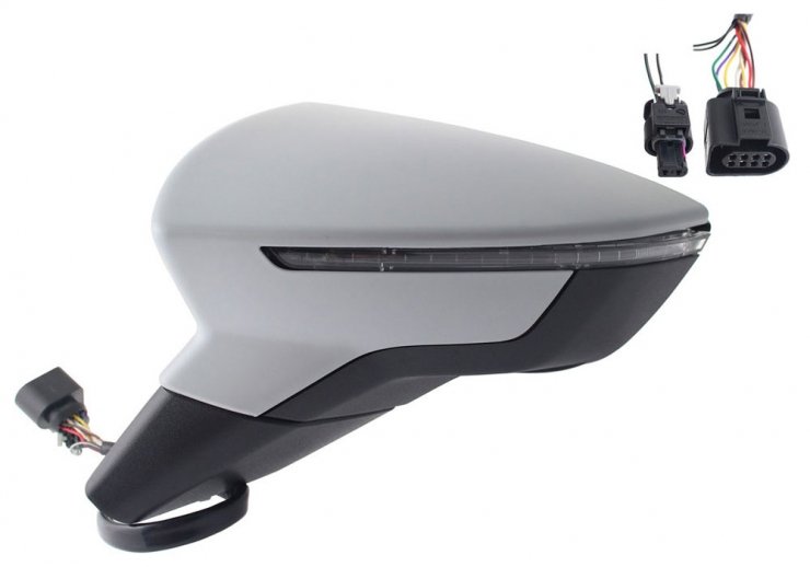 Retrovisor eléctrico izquierdo, convexo, térmico, imprimado, con intermitente, side (6 pines-2 pines) SEAT-ARONA pour SEAT ARONA  pour SEAT ARONA