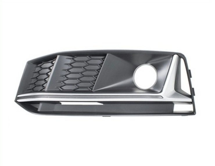 Acceder a la pieza Rejilla izquierda parachoques delantero, antiniebla, moldura plateada (S-Line)