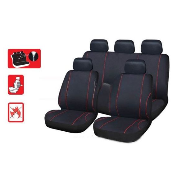 Acceder a la pieza Fundas para asiento Nantes negro/rojo