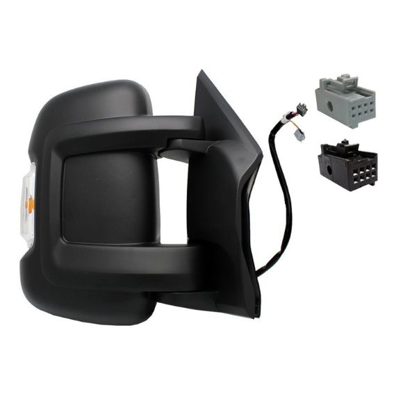 Retrovisor eléctrico derecho, convexo, térmico, abatible, con intermitente (16W) (10 pines) (corto)