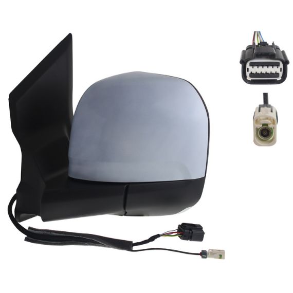 Acceder a la pieza Retrovisor eléctrico izquierdo, convexo, térmico, imprimado, con antena, con intermitente (7 pines)
