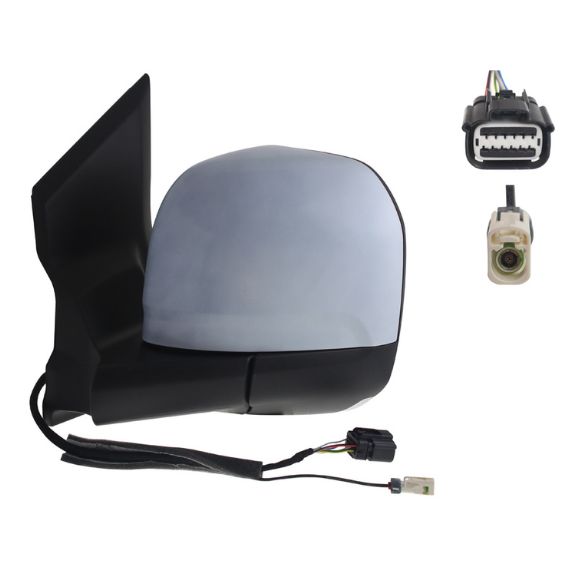 Acceder a la pieza Retrovisor eléctrico izquierdo, convexo, térmico, imprimado, con antena, abatible, con intermitente (9 pines)