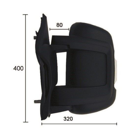 Retrovisor manual izquierdo, convexo, con intermitente (16W), sonda (4 pines) (corto) CITROEN-JUMPER pour CITROEN JUMPER  pour CITROEN JUMPER