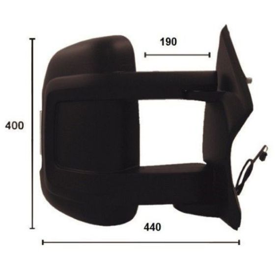 Retrovisor manual derecho, convexo, con intermitente (16W) (2 pines) (largo) CITROEN-JUMPER pour CITROEN JUMPER  pour CITROEN JUMPER