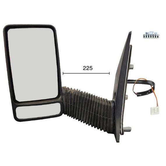 Acceder a la pieza Retrovisor manual izquierdo, convexo, sonda (2 pines) (Brazo largo)