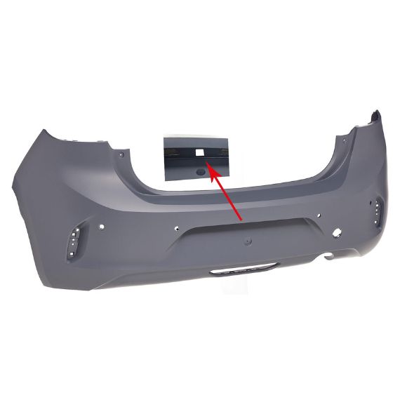 Acceder a la pieza Parachoques trasero imprimado, 4 agujeros sensores, agujero cámara