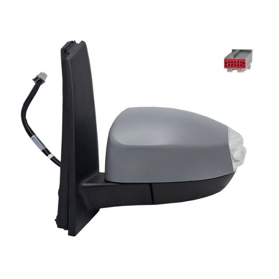 Retrovisor eléctrico izquierdo, asférico, térmico, imprimado, abatible, con intermitente, cortesía (8 pines) ACCESSOIRES CAMION-GUARDABARROS, SOPORTES, CALZOS pour FORD C-MAX  pour FORD C-MAX