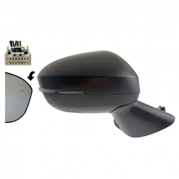 Acceder a la pieza Retrovisor eléctrico derecho, convexo, térmico, imprimado, abatible, con intermitente, side (9 pines)