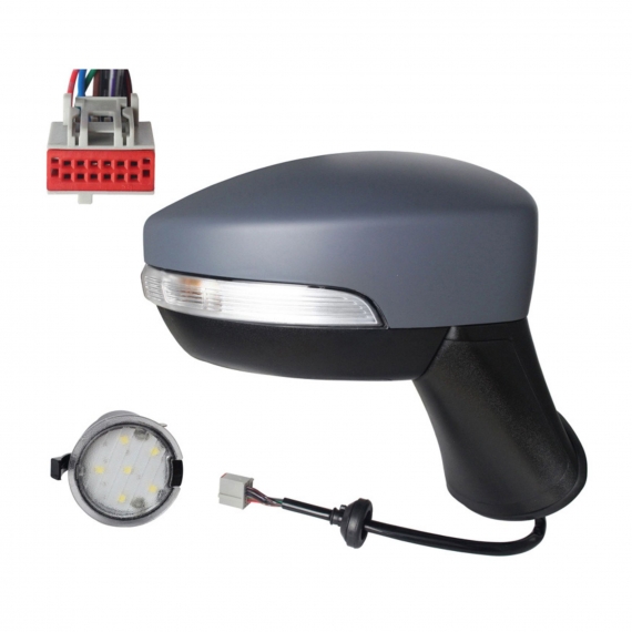 Acceder a la pieza Retrovisor eléctrico derecho, imprimado, asférico, térmico, abatible, con intermitente, cortesía (10 pines)