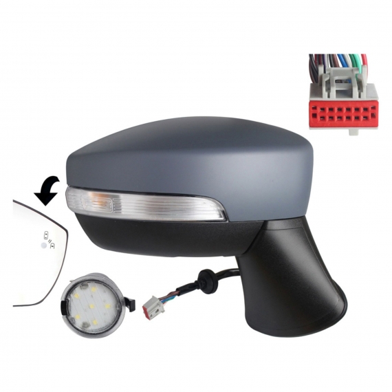 Acceder a la pieza Retrovisor eléctrico derecho, imprimado, convexo, térmico, abatible, con intermitente, cortesía, side (12 pines) (Desde 2019)